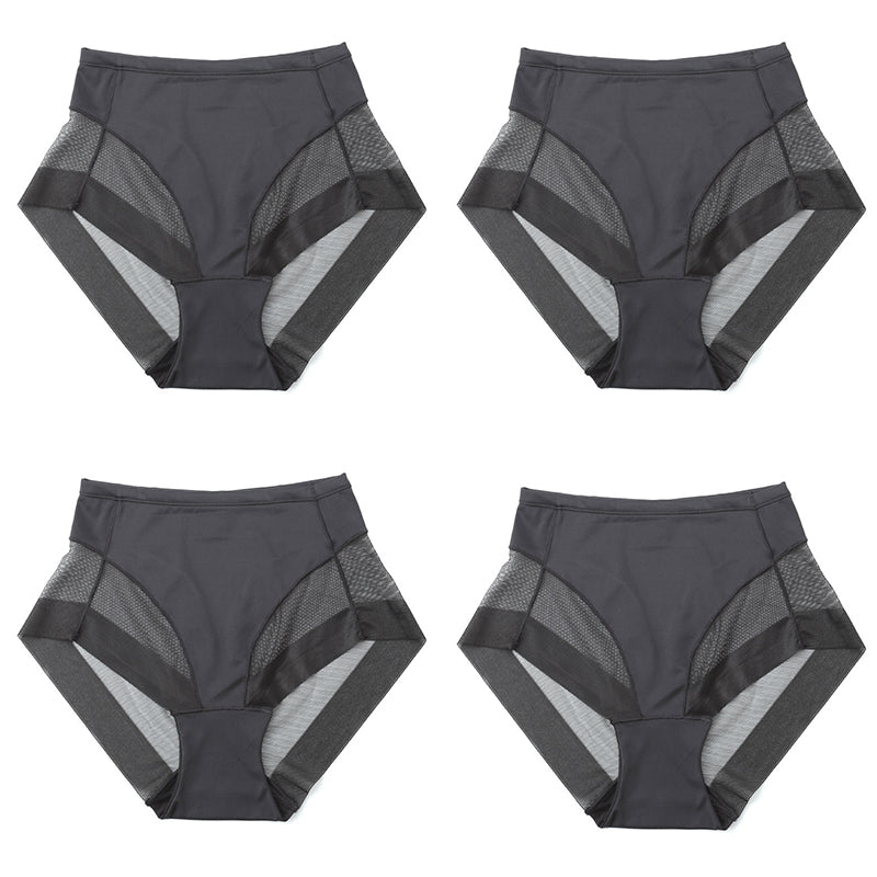 4 Pcs High Waist Ice Silk Seamless Shaping Briefs