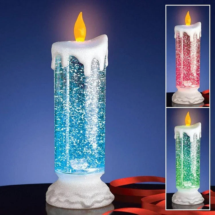 LED Christmas Candles Rechargeable With Glitter