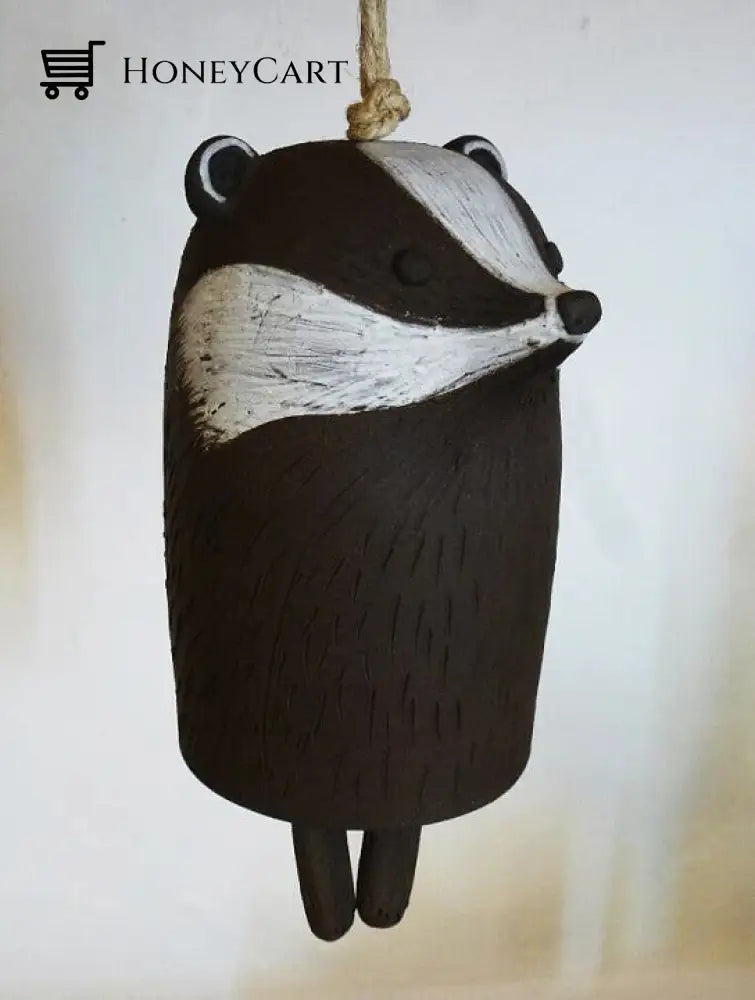 Beautiful Rustic Animal Wind Chimes Boho Handmade Garden Decor Gift Badger Tool