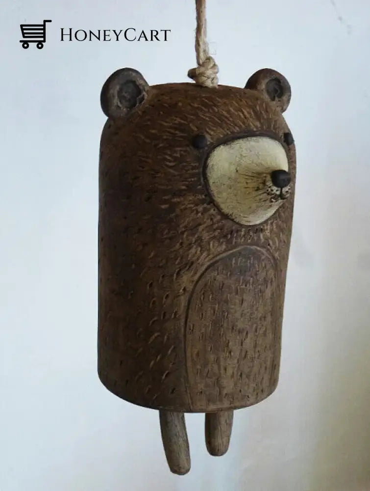 Beautiful Rustic Animal Wind Chimes Boho Handmade Garden Decor Gift Bear Tool