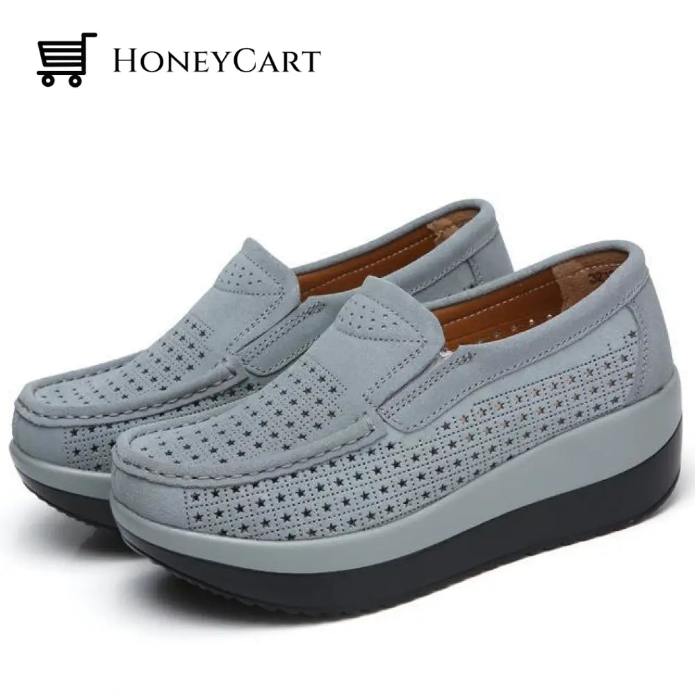 Beth Womens Platform Shoes Grey Hollow / Uk 3 | Us 5 Eu 36