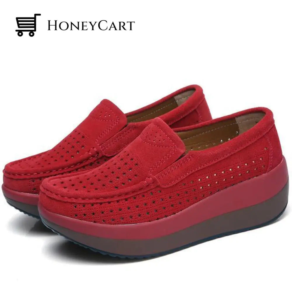 Beth Womens Platform Shoes Red Hollow / Uk 3 | Us 5 Eu 36