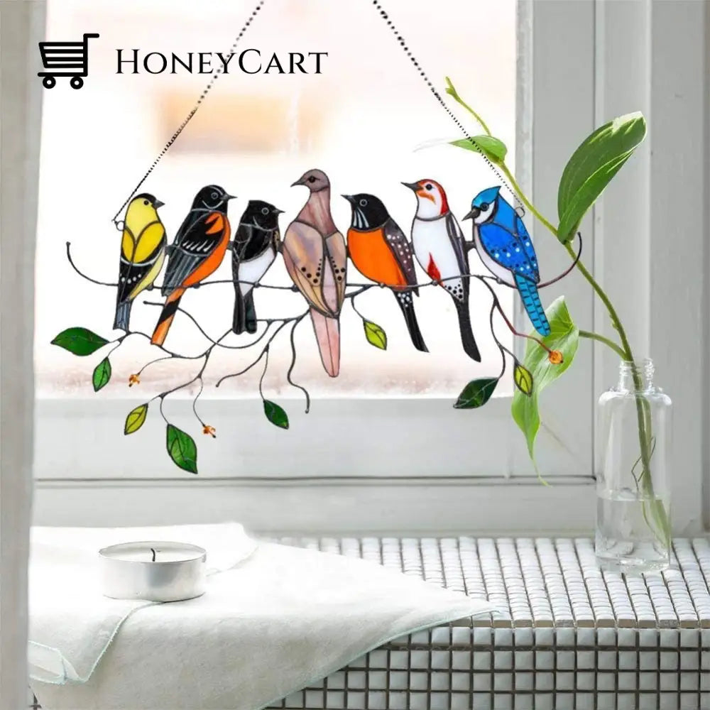 Birds Stained Glass Window Hangings - Mothers Day Gift Health & Beauty