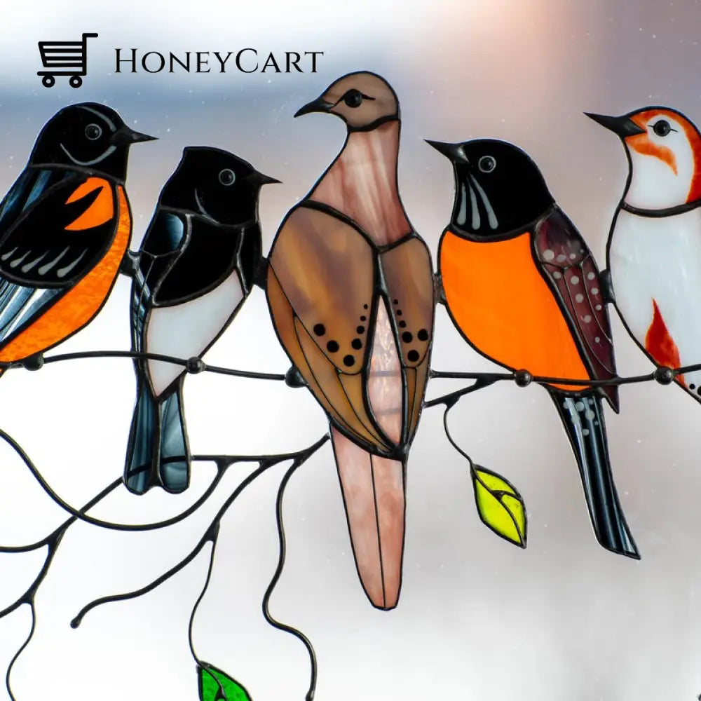 Birds Stained Glass Window Hangings - Mothers Day Gift Health & Beauty