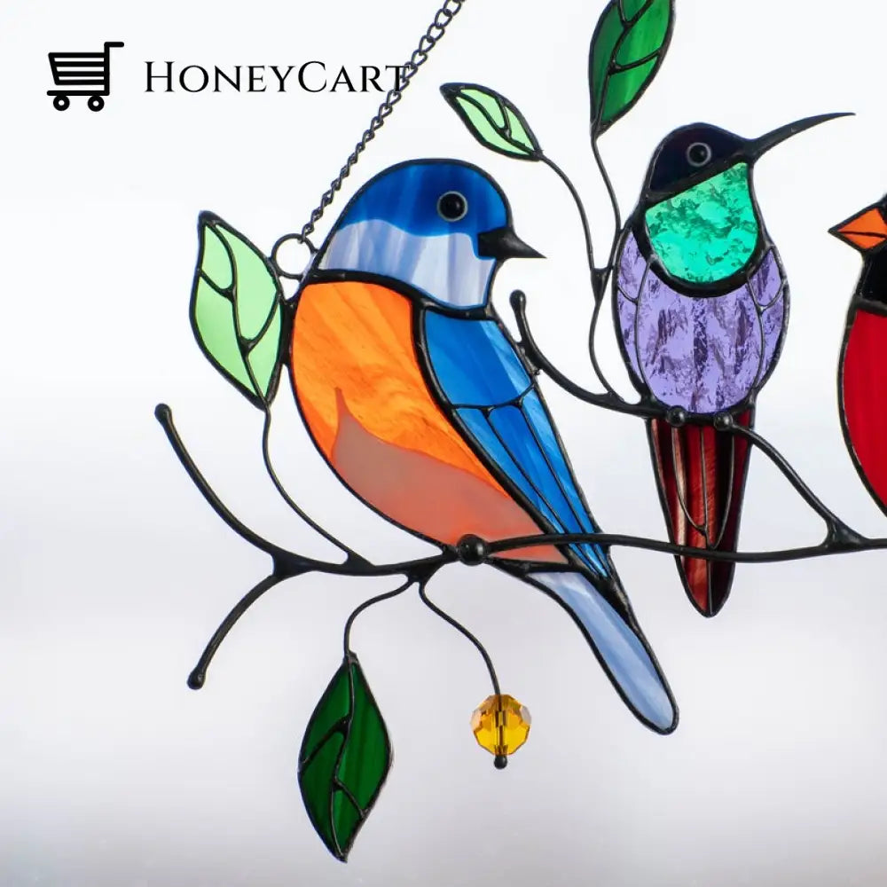 Birds Stained Glass Window Hangings - Mothers Day Gift Health & Beauty