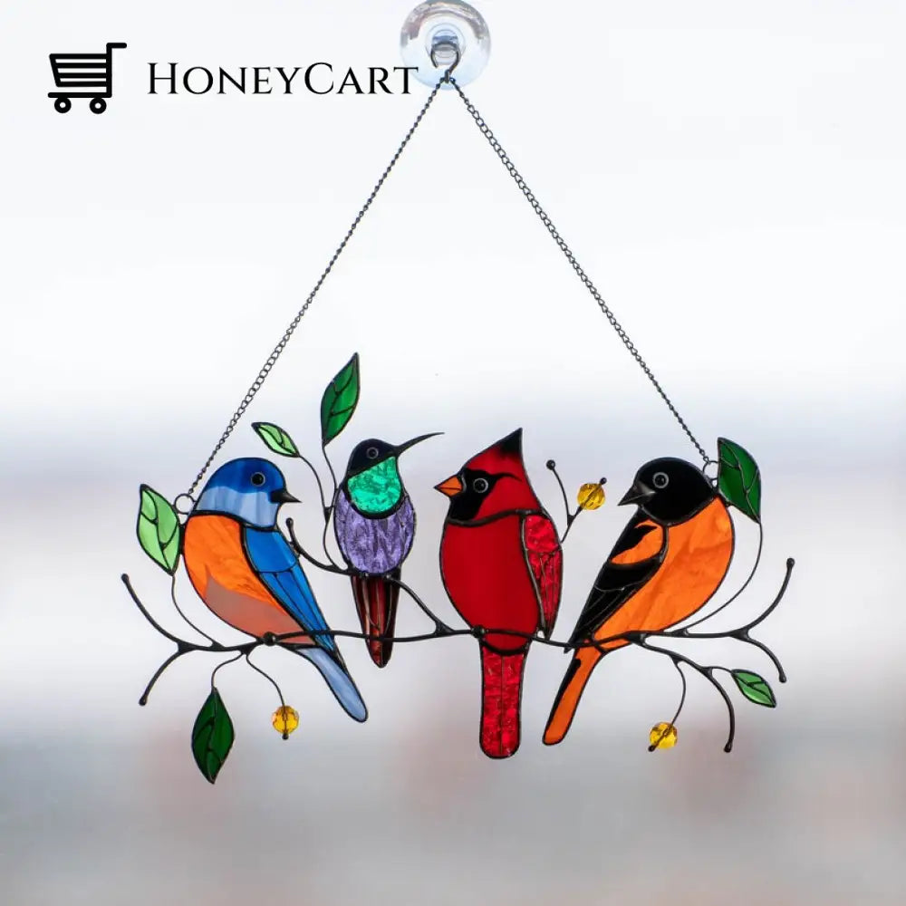 Birds Stained Glass Window Hangings - Mothers Day Gift Health & Beauty