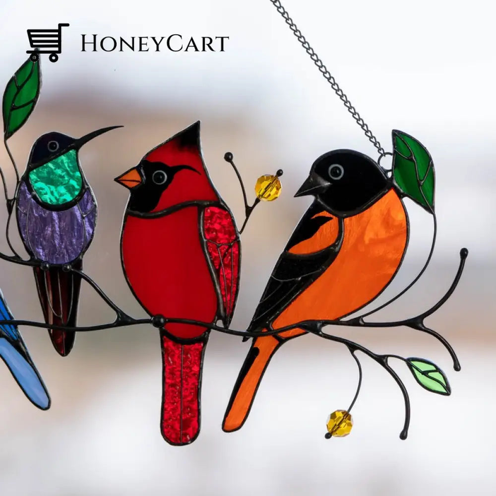Birds Stained Glass Window Hangings - Mothers Day Gift Health & Beauty