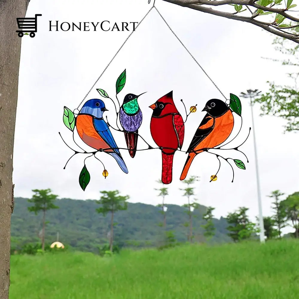 Birds Stained Glass Window Hangings - Mothers Day Gift Health & Beauty