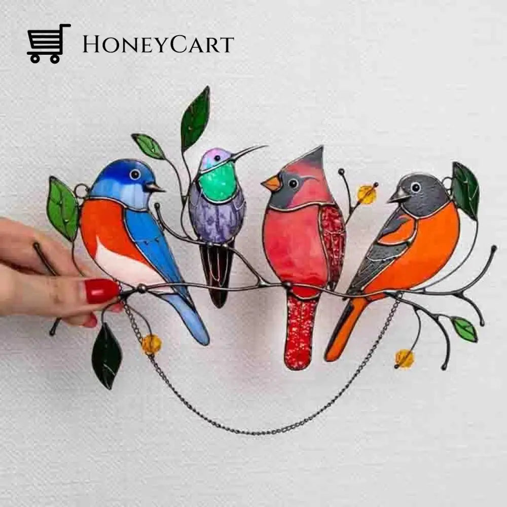 Birds Stained Glass Window Hangings - Mothers Day Gift Health & Beauty