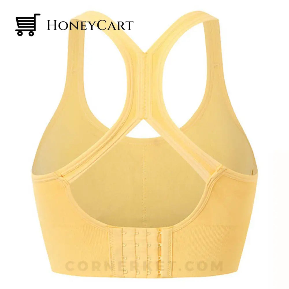 Bralet Bras Seamless Push Up Cotton Tops Yellow / S (40-50Kg)