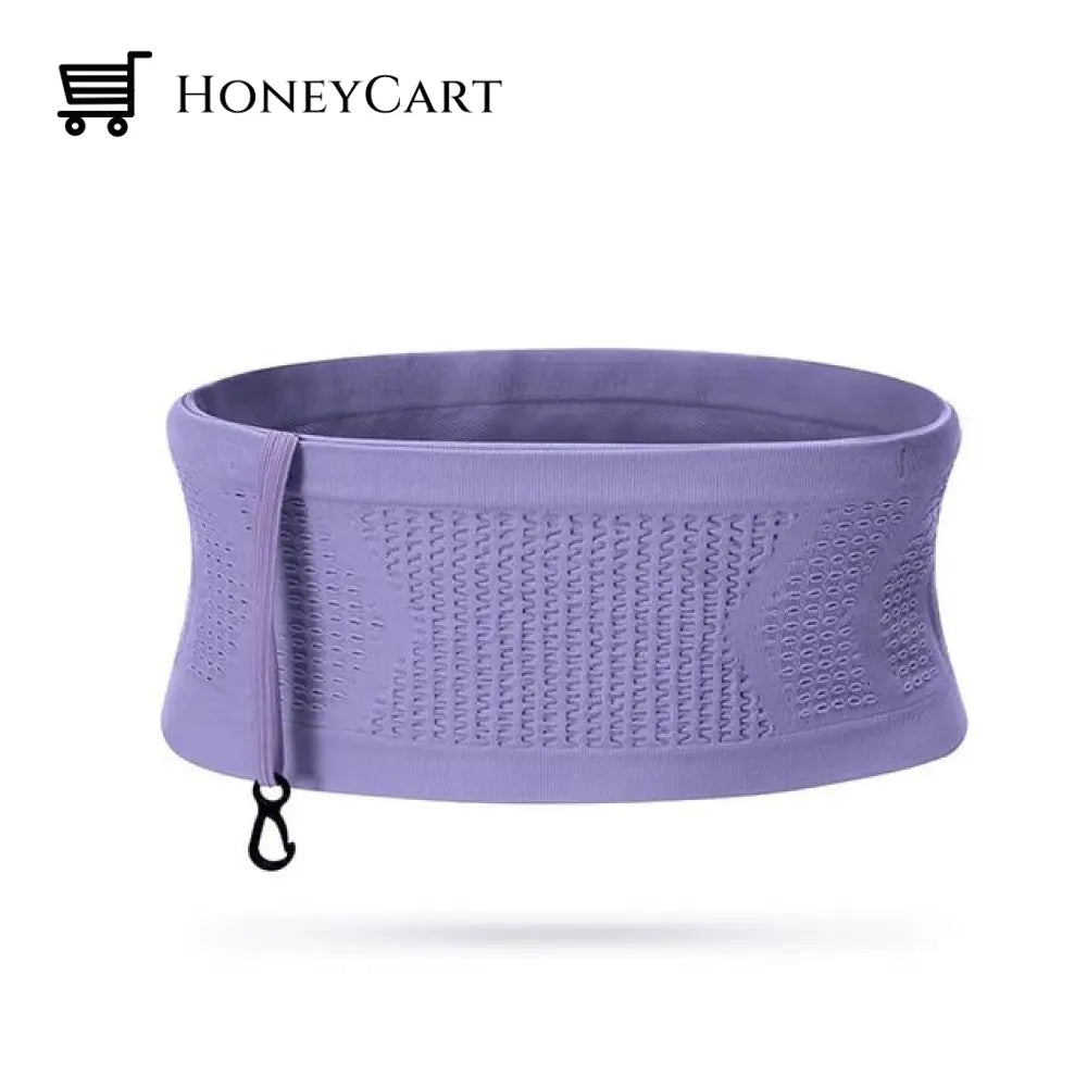 Breathable Invisible Running Waist Bag - Sports Pack With Large Capacity For Men And Women Purple /