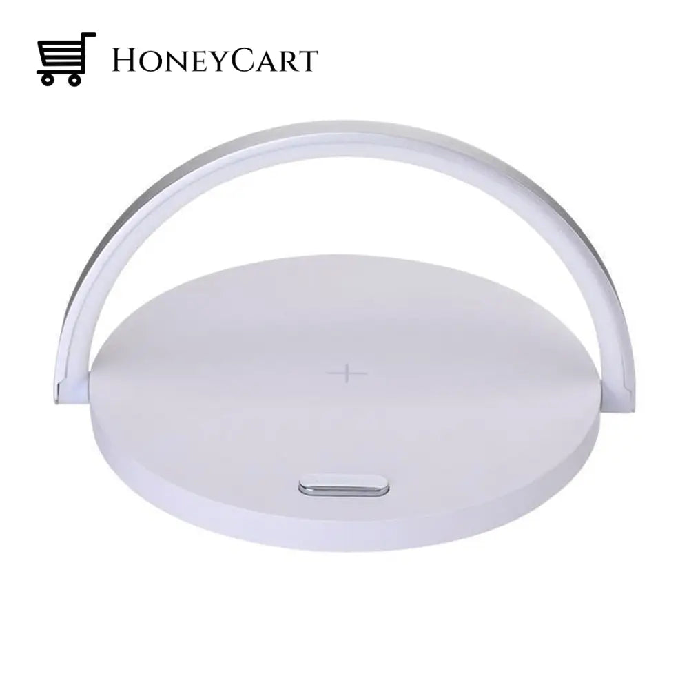 Brelong Qi Wireless Charger Led Table Lamp White Shades