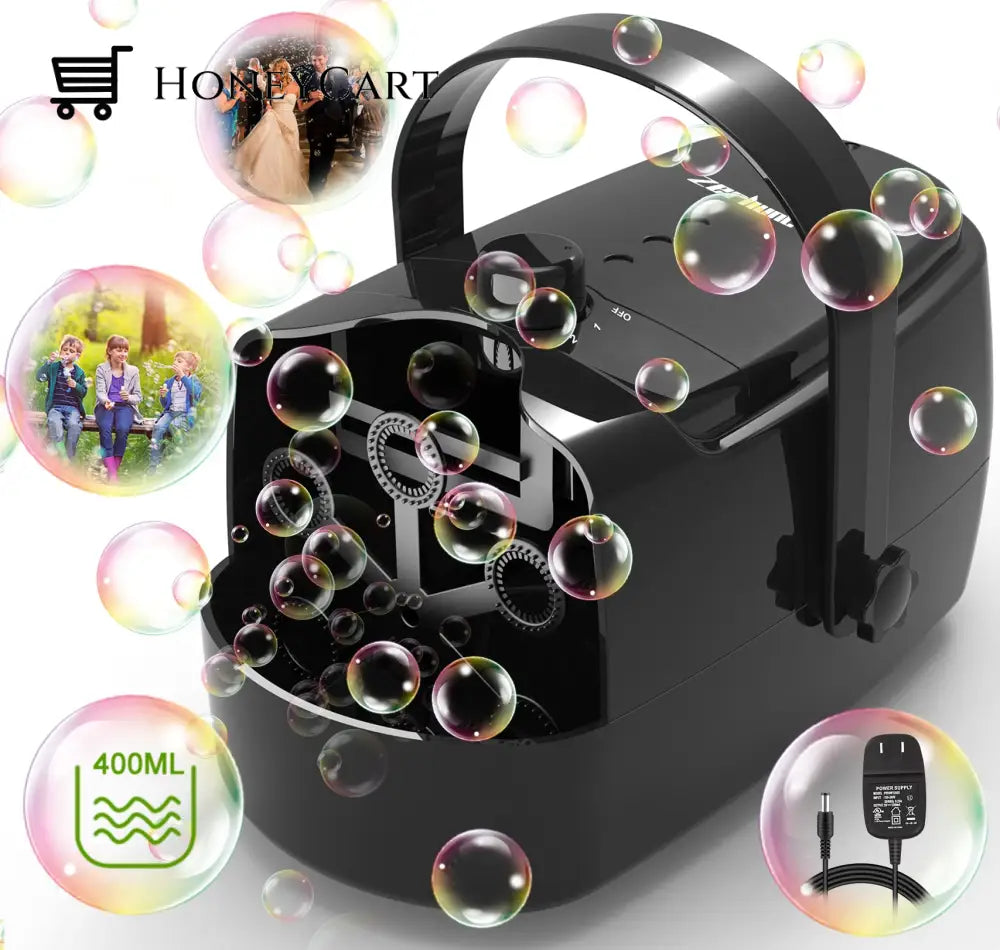 Bubble Machine Durable Automatic Blower Black