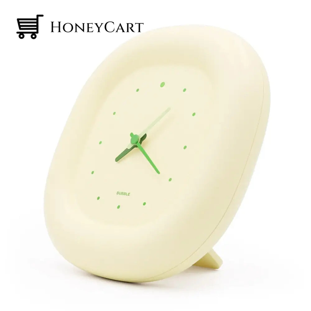 Bubble Minimal Wall Clock Cream Yellow Clocks