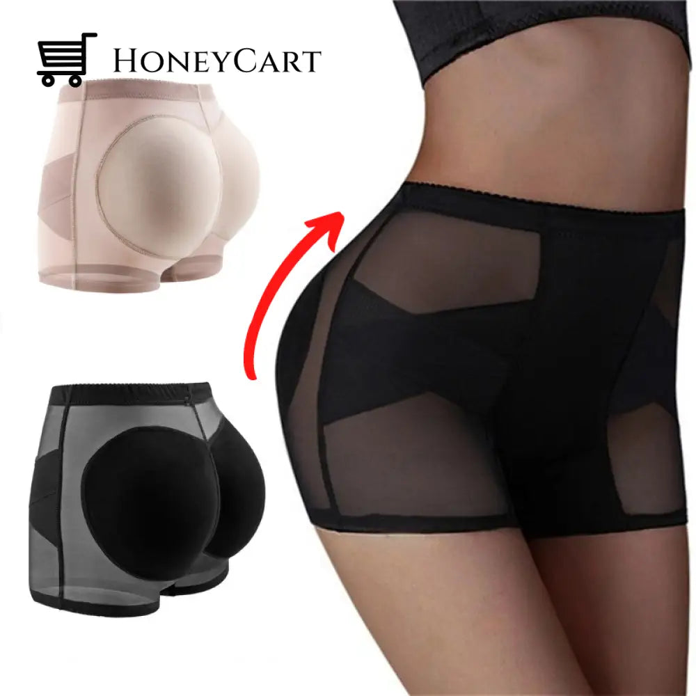 Butt Lift Panties Tummy Control With Removable Pads Lifter For Women Black & Beige / S Pants