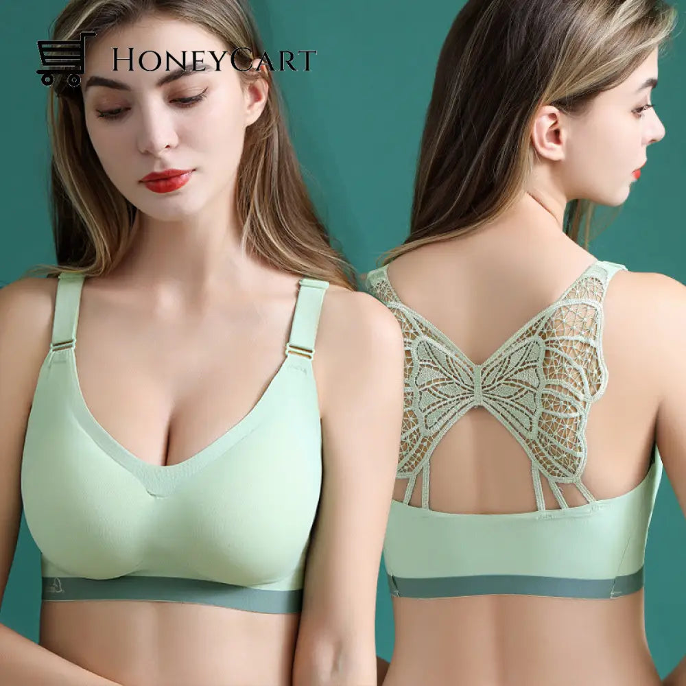 Butterfly Comfy Wirefree Bra Green / M Underwear