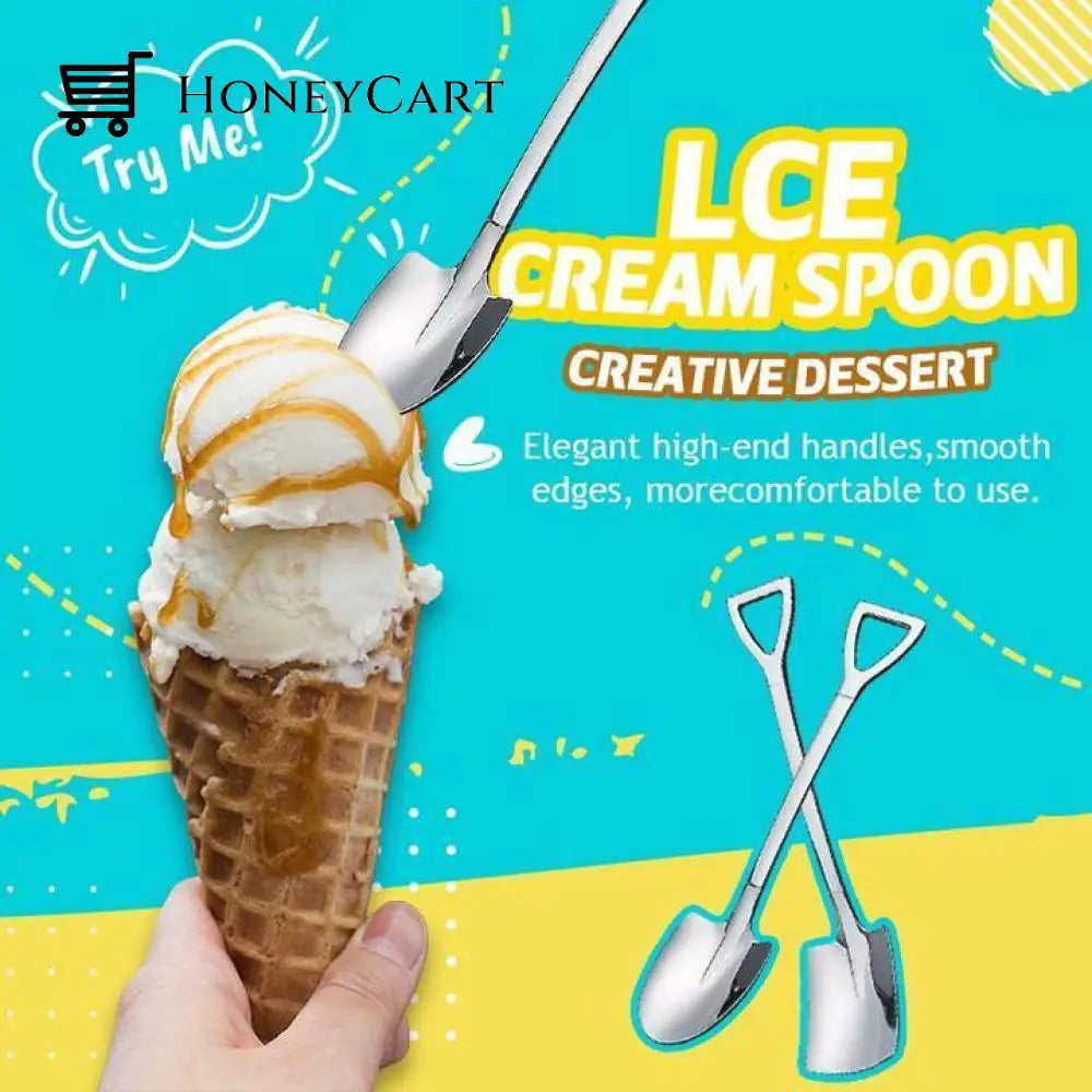 Buttylifecreative Dessert Ice Cream 304 Stainless Steel Spade Spoon Kitchen
