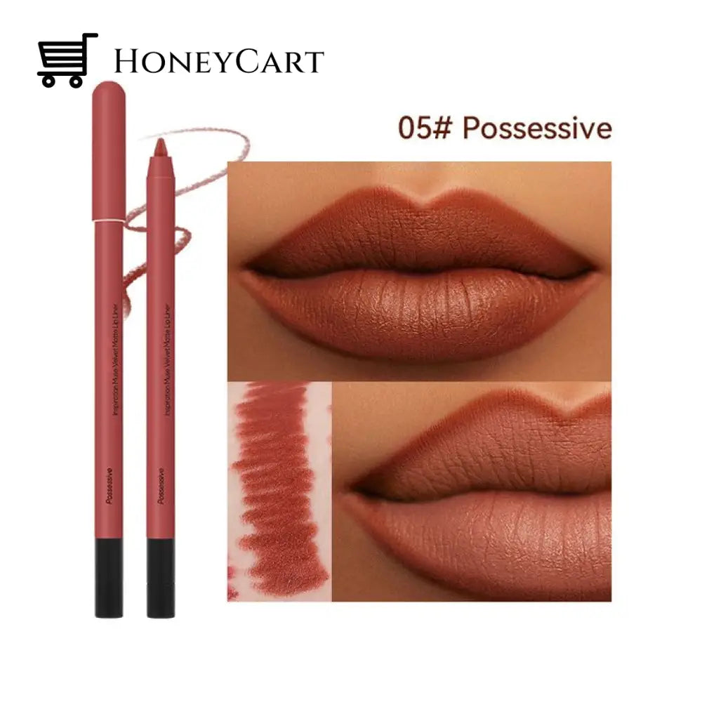 Buy 2 Get I Free--Matte Long Lasting Smooth Creamy Color Lip Liner Pen Crayon #5 Possessive