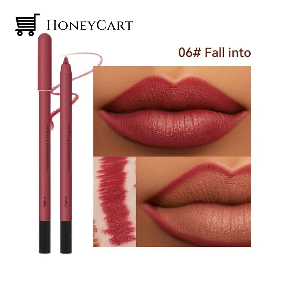 Buy 2 Get I Free--Matte Long Lasting Smooth Creamy Color Lip Liner Pen Crayon #6 Fall Into