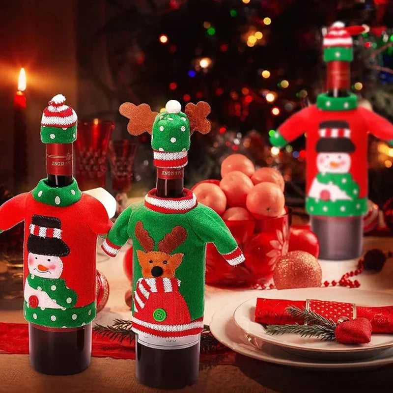 Santa Claus Wine Bottle Decoration For Christmas