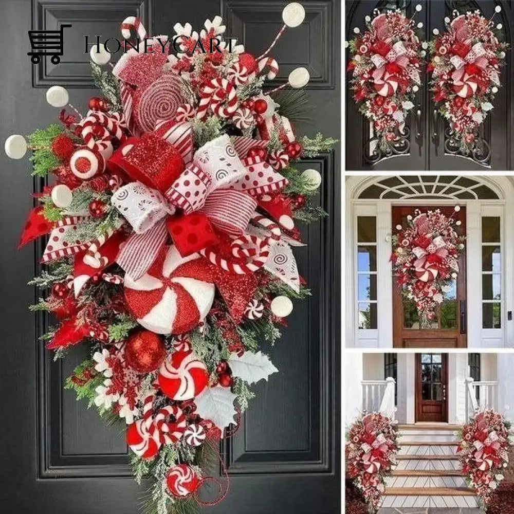 Candy Cane Christmas Wreath