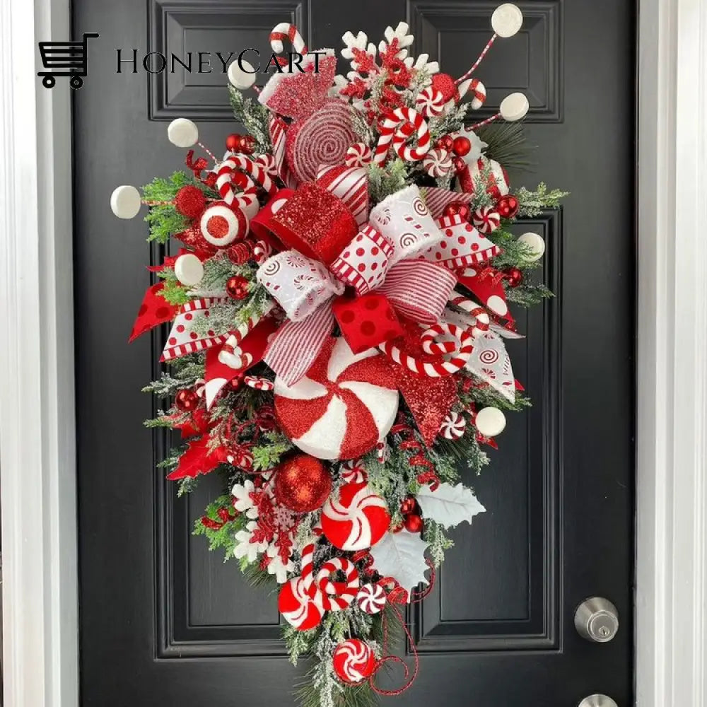 Candy Cane Christmas Wreath