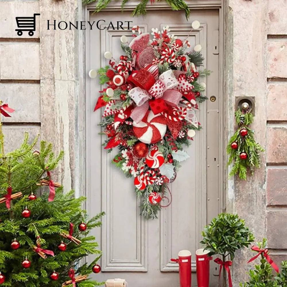 Candy Cane Christmas Wreath
