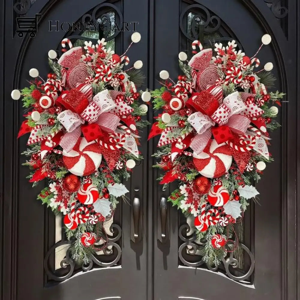 Candy Cane Christmas Wreath