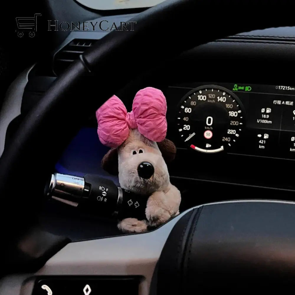 Car Decoration Dog Rose Red