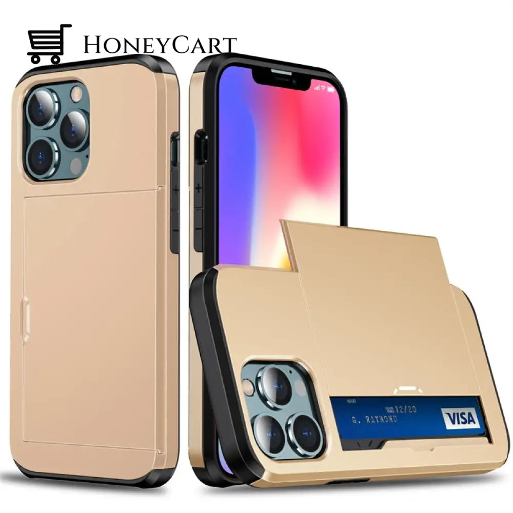 Cardsaver Case | Card Slot Phone For Iphone 11 / Golden