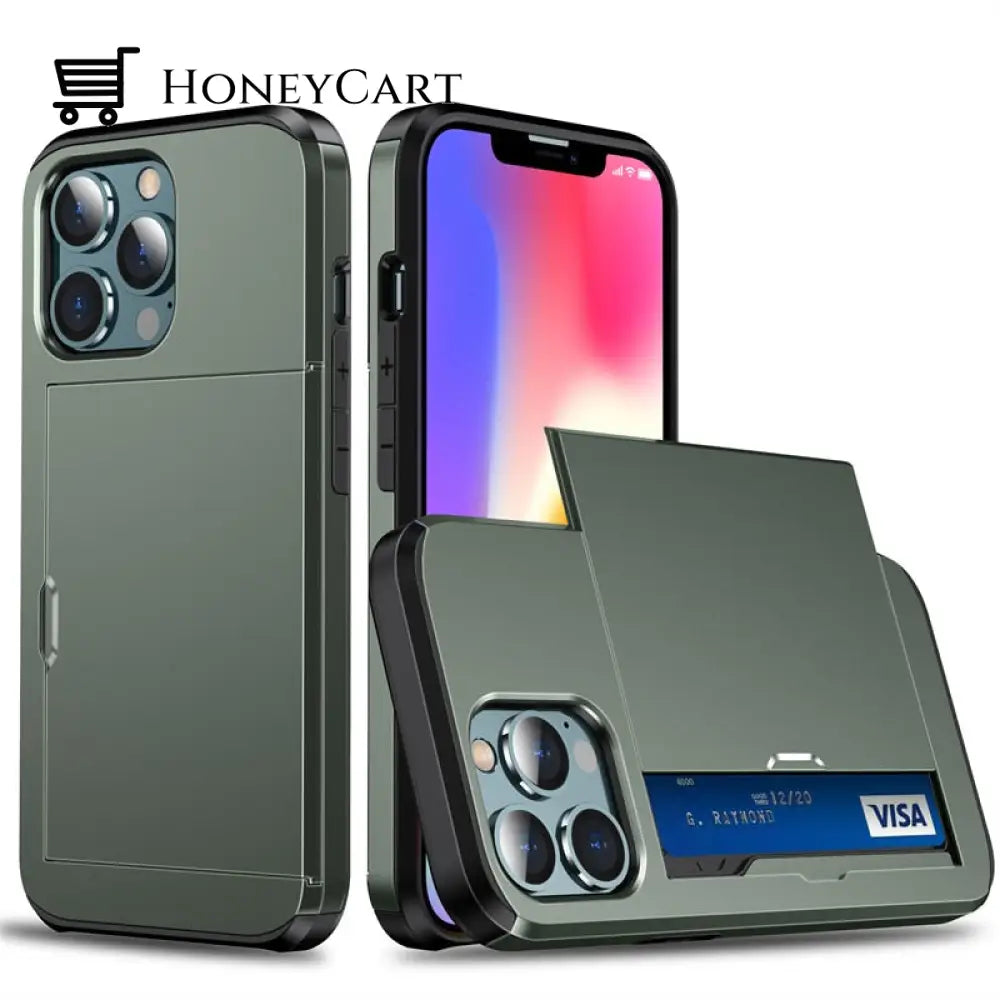 Cardsaver Case | Card Slot Phone For Iphone 11 / Green