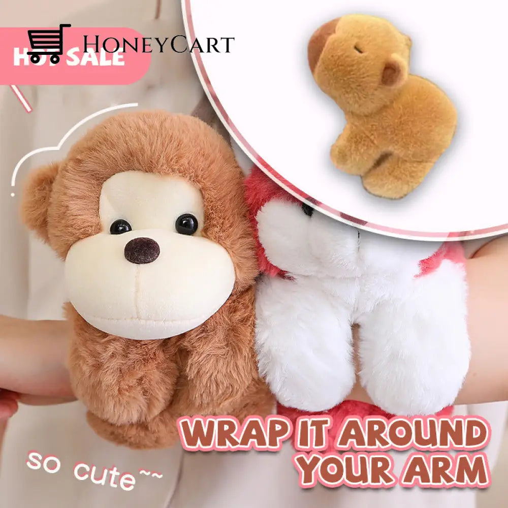 Cartoon Creative Snap Ring Plush Toy Bracelet Kids & Gift Toys