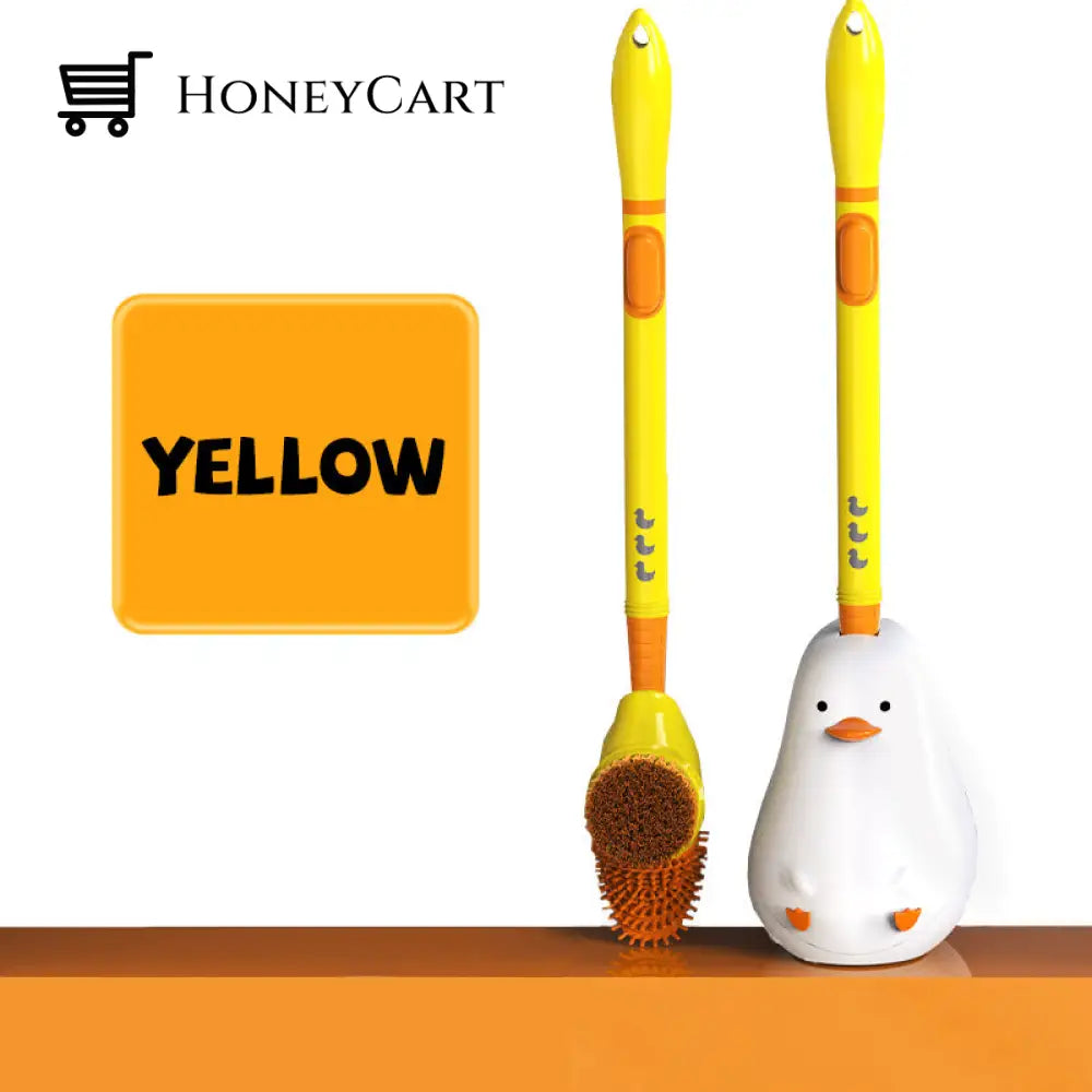 Cartoon Cute Duck Toilet Brush With Fluid Beauty& Health