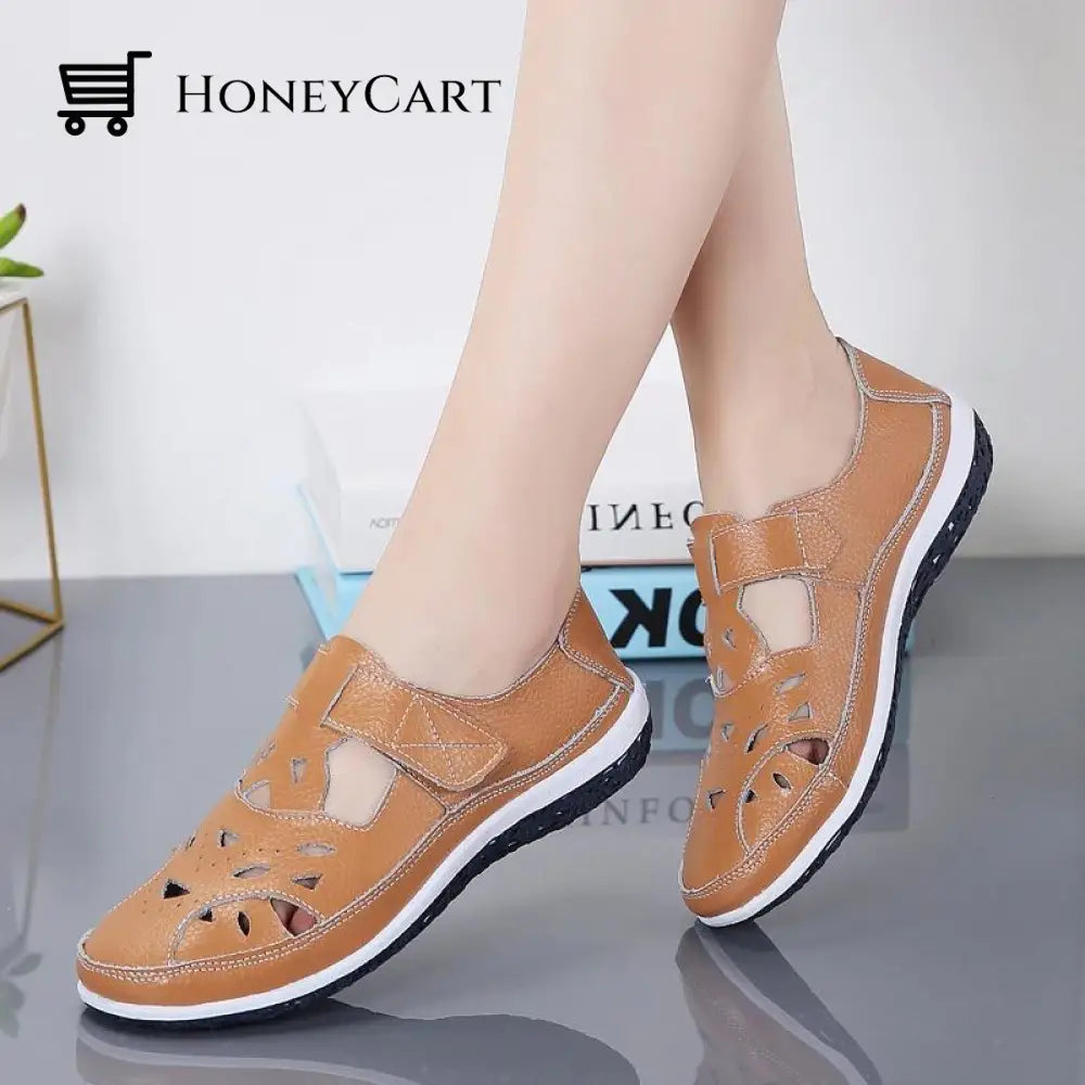 Casual Breathable Womens Orthopedic Shoes For Plantar Fasciitis Brown / 4