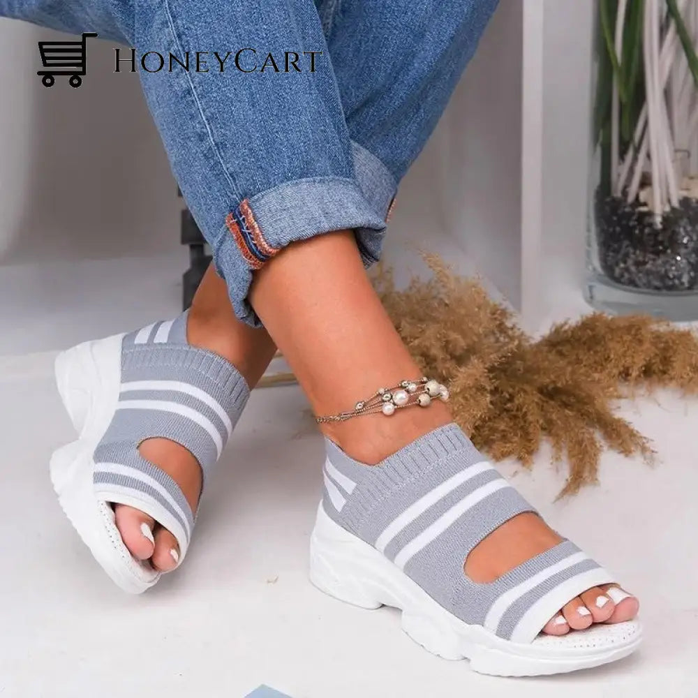 Casual Women Breathable Wedge Comfy Sandals - Fit All Width Foot Wjj-719