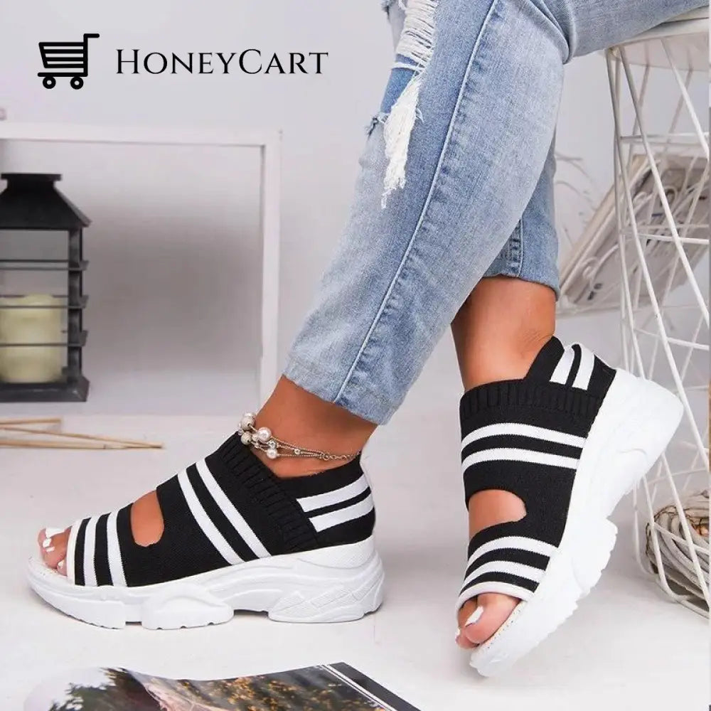 Casual Women Breathable Wedge Comfy Sandals - Fit All Width Foot Wjj-719