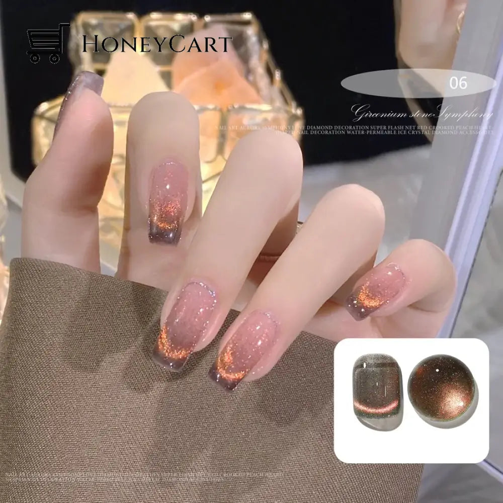 Cat Magnetic Gel Nail Polish Semi Permanent Dynamic Glitter 6 / Tool
