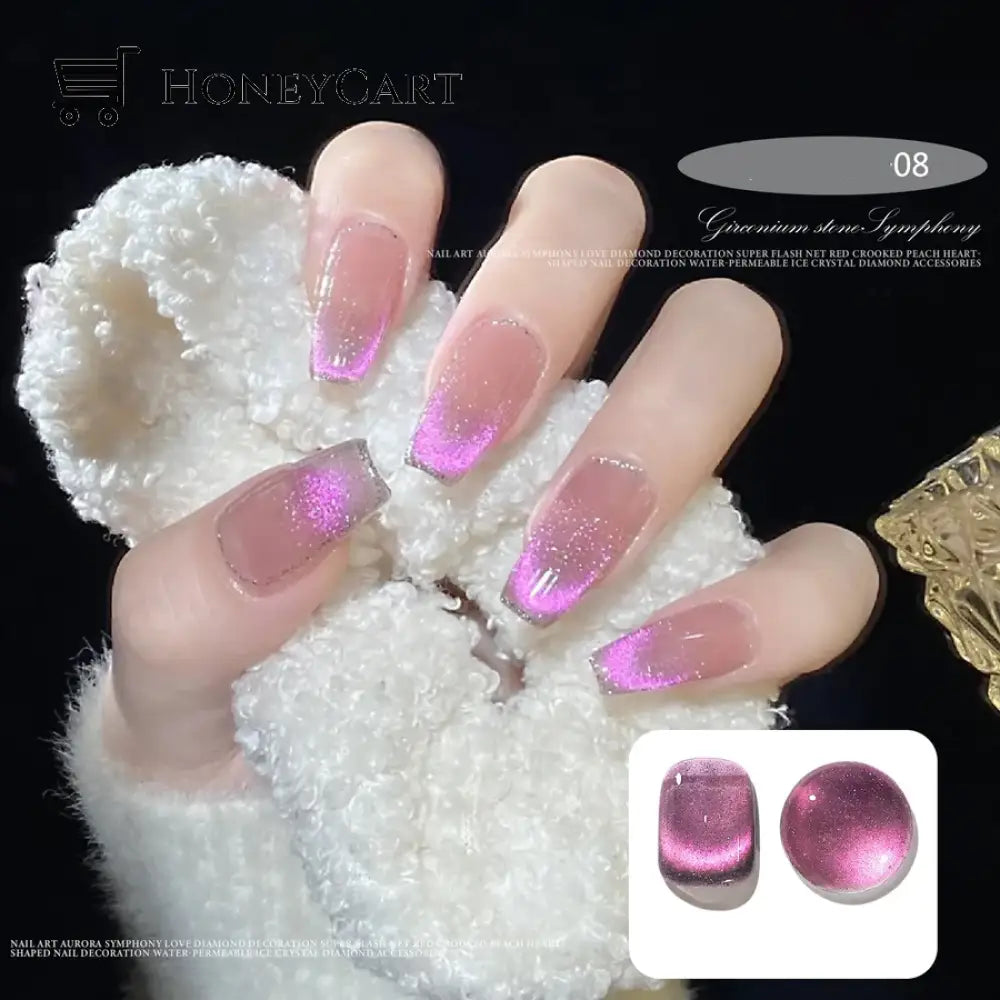 Cat Magnetic Gel Nail Polish Semi Permanent Dynamic Glitter 8 / Tool
