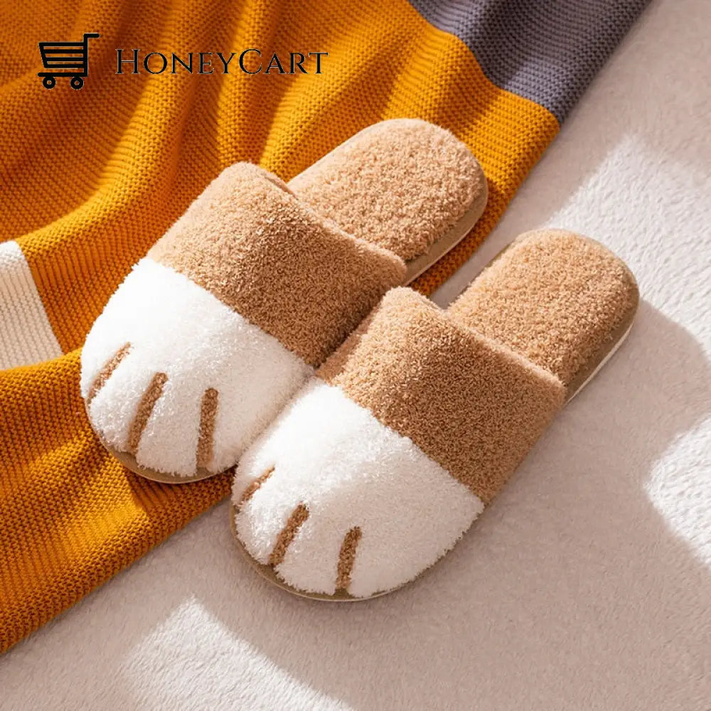 Cat Paw Slides Tan / 5-6 Womens 3-4 Mens