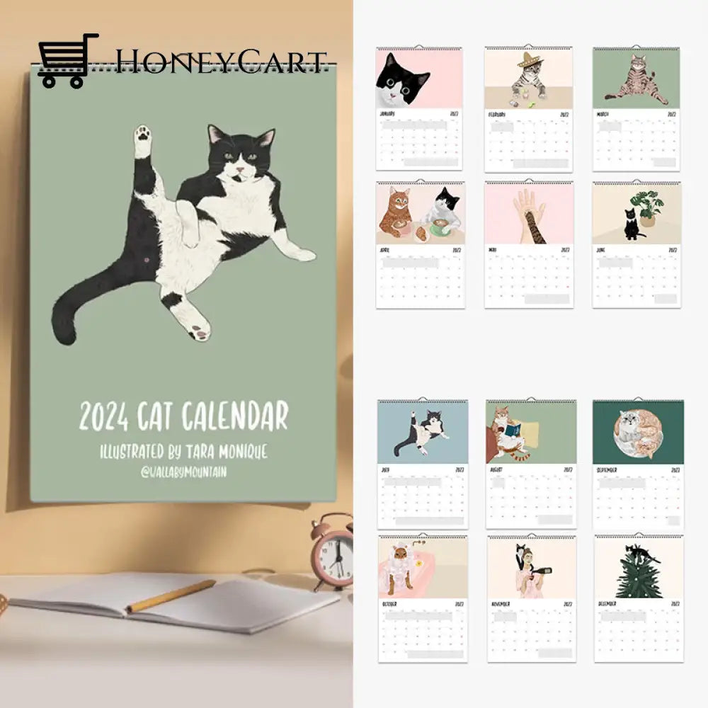 Cat Wall Calendar 2024