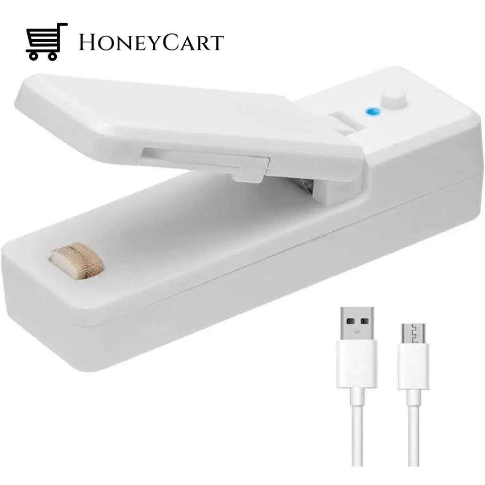 Chargeable Usb Bag Sealer White-Usb Chargable Seal Stamps