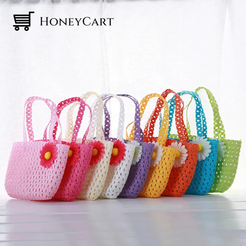 Childrens Summer Straw Hat And Bag