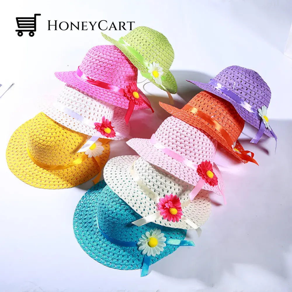 Childrens Summer Straw Hat And Bag
