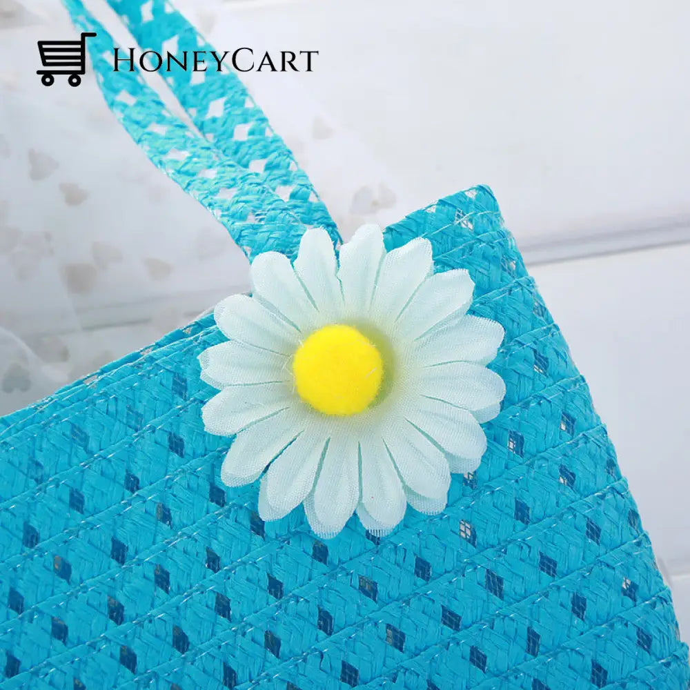 Childrens Summer Straw Hat And Bag