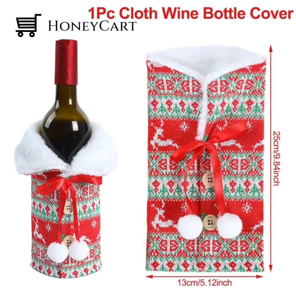 Christmas Decorations For Home Santa Claus Wine Bottle Cover Snowman 1