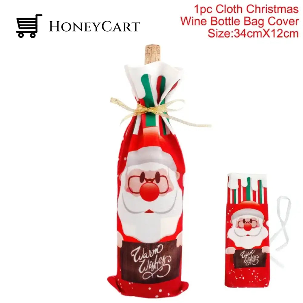 Christmas Decorations For Home Santa Claus Wine Bottle Cover Snowman 1