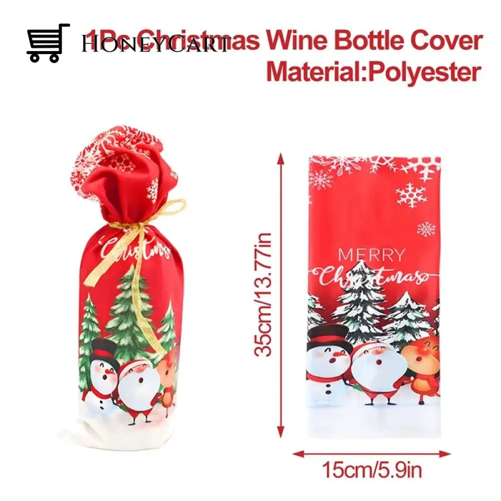 Christmas Decorations For Home Santa Claus Wine Bottle Cover Snowman 101-1