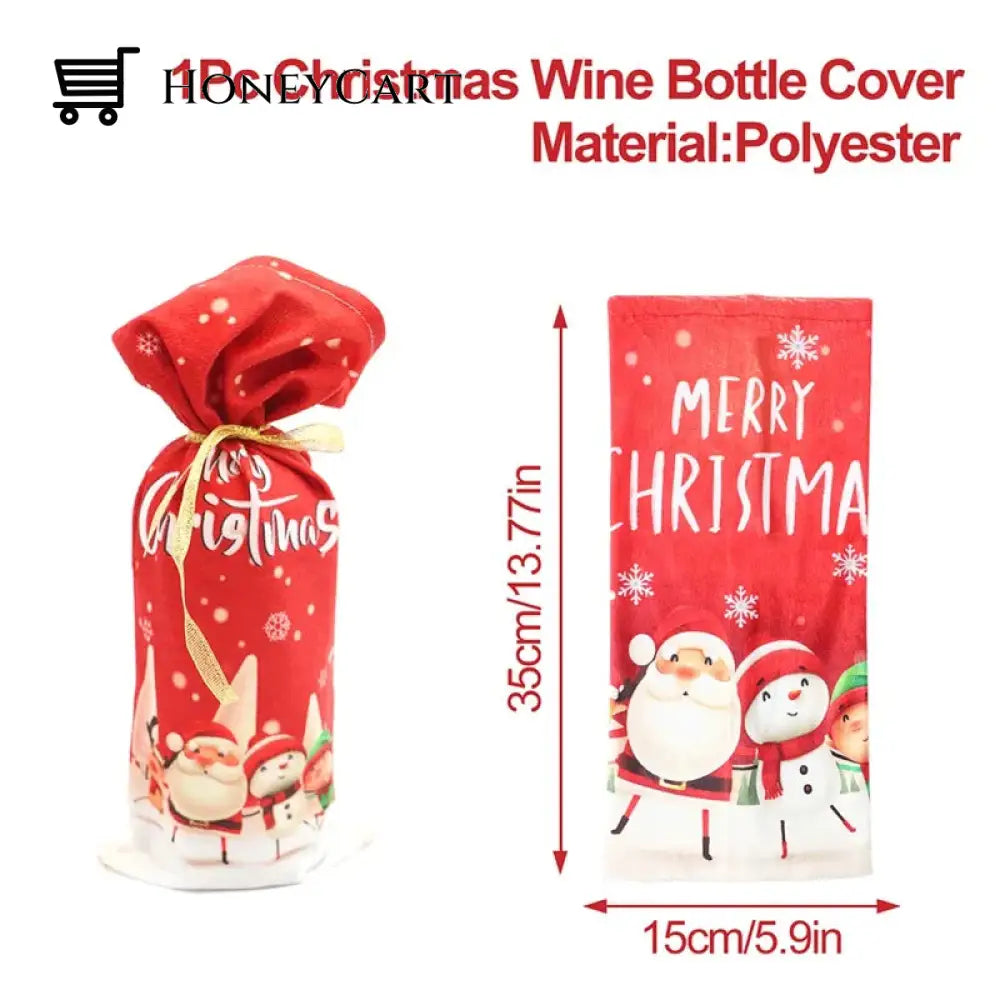 Christmas Decorations For Home Santa Claus Wine Bottle Cover Snowman 103-1