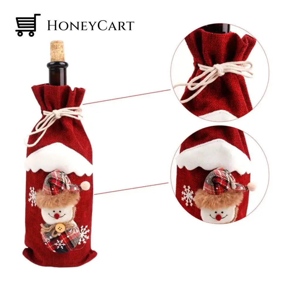 Christmas Decorations For Home Santa Claus Wine Bottle Cover Snowman
