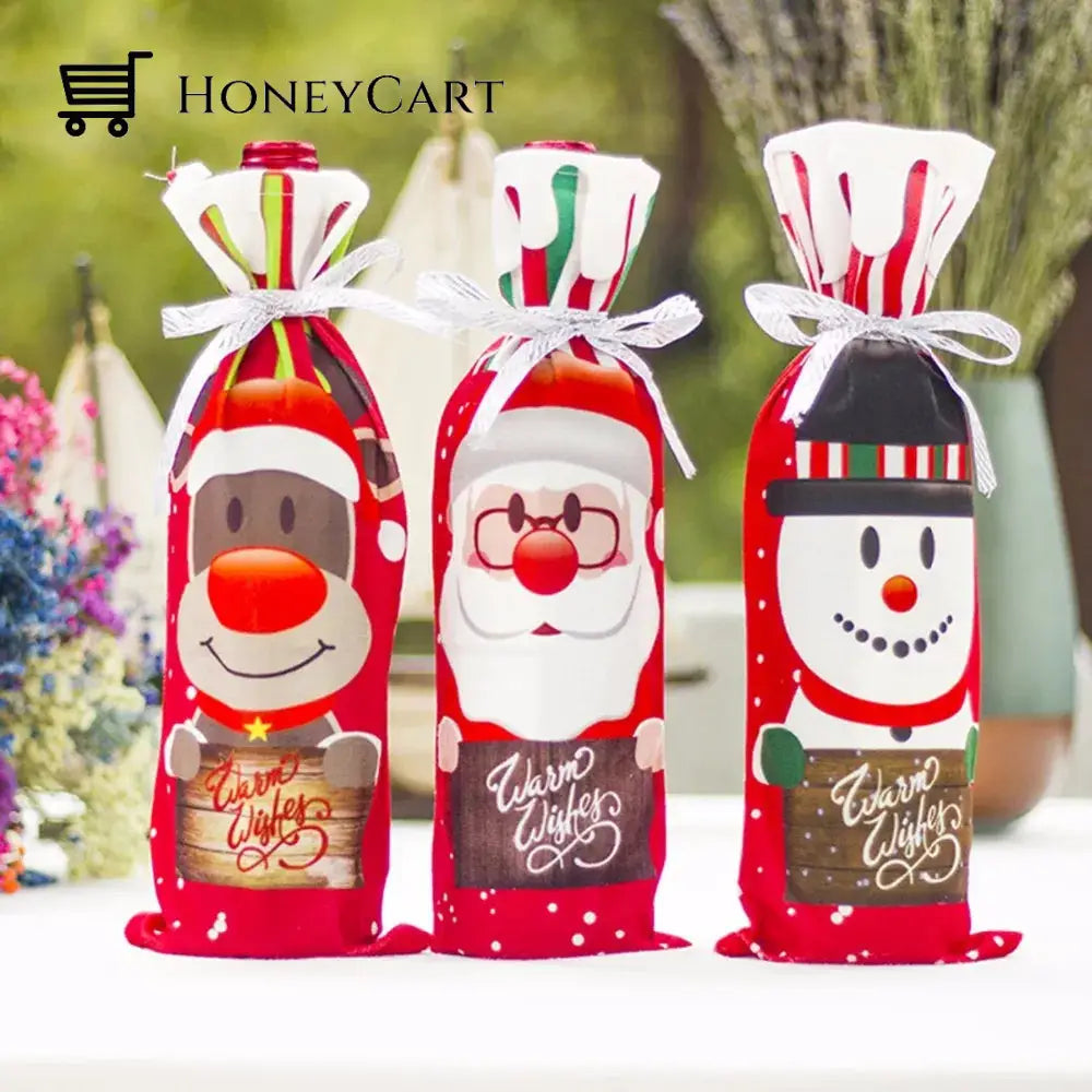 Christmas Decorations For Home Santa Claus Wine Bottle Cover Snowman